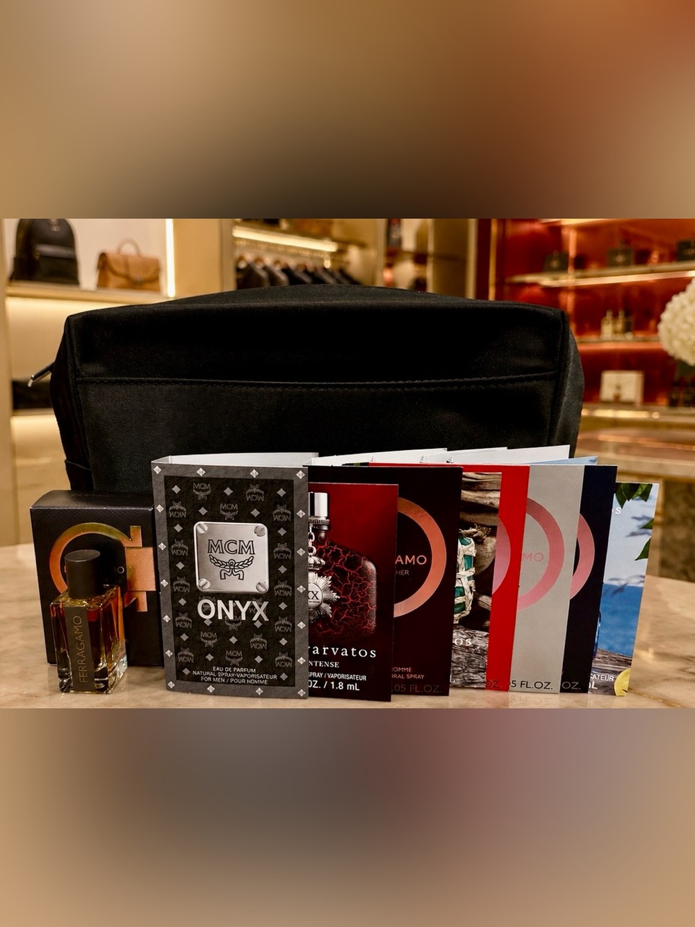 Salvatore Ferragamo Black Men's Grooming Travel Kit